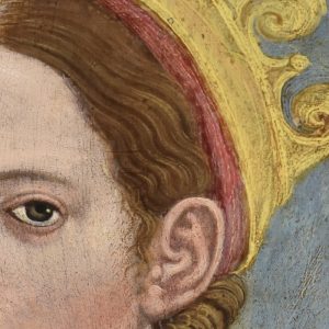 Rosto. Pormenor da pintura 'Santa Catarina de Alexandria'. Século XVI.