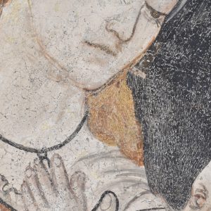 Virgem com o Menino. Pormenor da pintura a fresco 'Sagrada Família'. Século XVI.