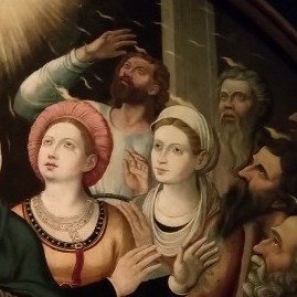 Pormenor do Pentecostes. Pintura a óleo sobre madeira. Século XVI.