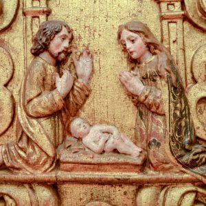 The birth of Jesus. Detail of altarpice