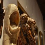 Alabaster and wood sculpture