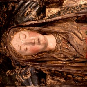 Detail of the sculpture Our Lady of the Good Death