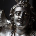 Rosto. Pormenor da escultura em prata 'Arcanjo São Miguel'. Século XIX.